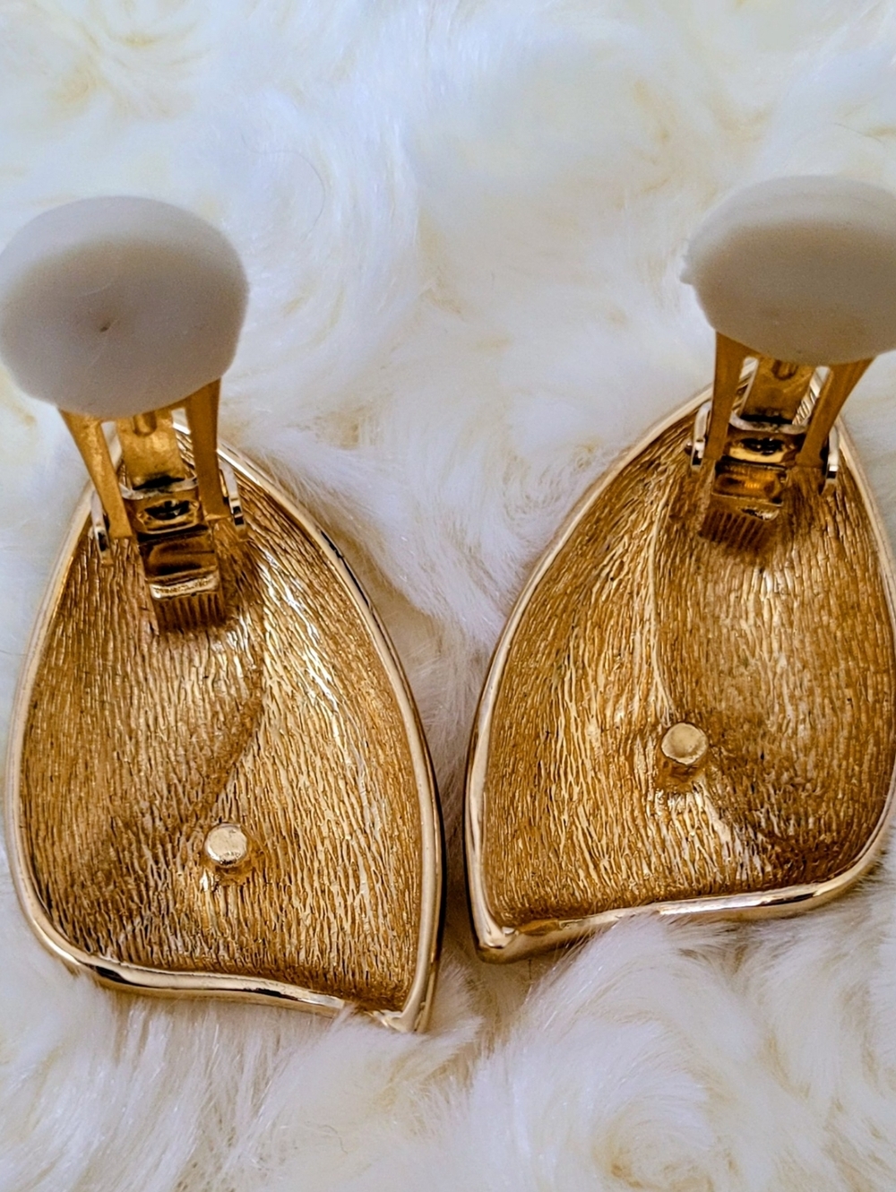 Vintage Christian Dior Copyright Gold and Black Statement Clip-On Earrings 1980s - Picture 9 of 12